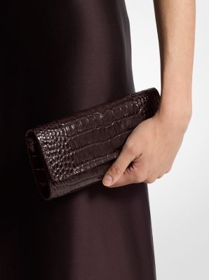 Cate Crocodile Embossed Patent Leather Clutch image number 2