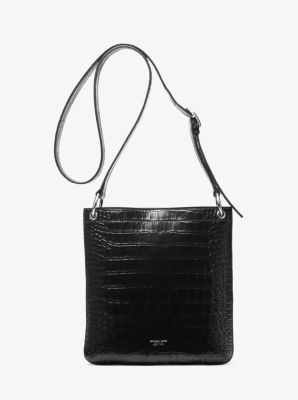 Tate Small Crocodile Embossed Patent Leather Crossbody Bag