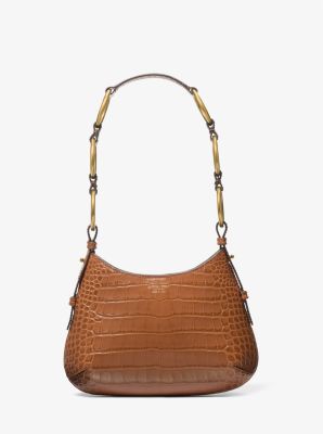 Bardot Mini Crocodile Embossed Patent Leather Hobo Shoulder Bag image number 0