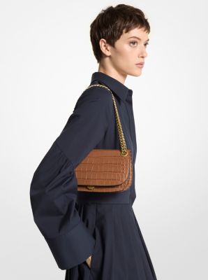 Sac enveloppe Christie en cuir effet crocodile en relief image number 2