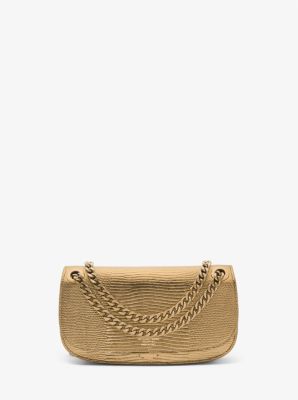 Christie Metallic Lizard Embossed Leather Envelope Bag | Michael Kors