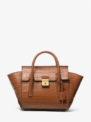 Campbell Mini Crocodile Embossed Leather Satchel image number 2