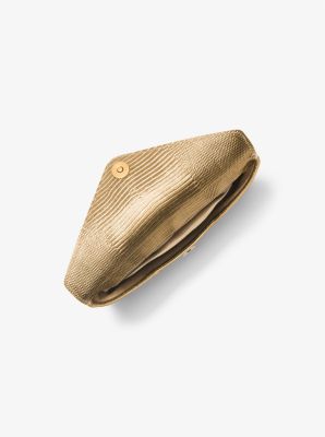 Clutch a bustina Mia in pelle stampa lucertola metallizzata