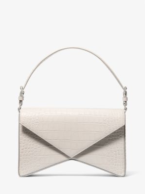 Michael Kors Collection Manhatta Large Crocodile Embossed Leather Bag