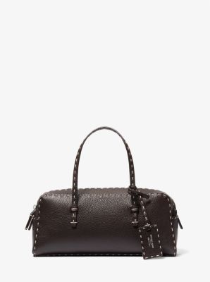 Michael Kors Roberta Hand-stitched Pebbled Leather Satchel