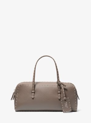 Michael Kors Roberta Hand-stitched Pebbled Leather Satchel