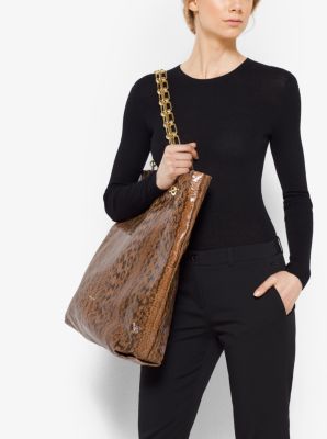 Angelina Extra-Large Snakeskin Tote