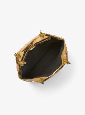 Angelina Metallic Snakeskin Tote Bag