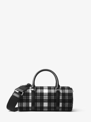 Eva Tartan and Zebra Barrel Bag Michael Kors