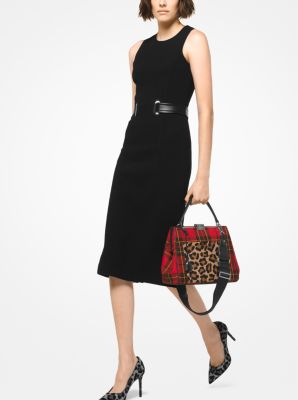 Simone Tartan and Leopard Top-Handle Bag