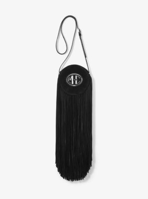 Michael kors best sale black fringe bag