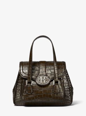 michael michael kors irving crocodile embossed leather sneaker