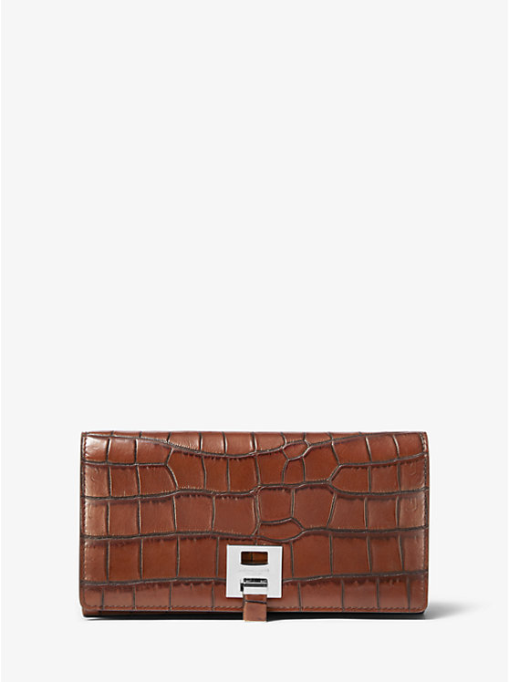 Bancroft Crocodile-Embossed Leather Continental Wallet image number 0