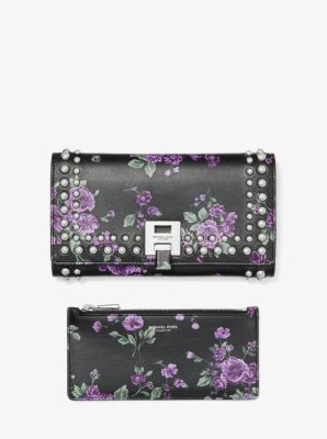 Michael michael kors quilted shop floral travel continental wallet