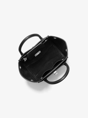 Bancroft Mini Calf Leather Satchel in BLACK | Michael Kors