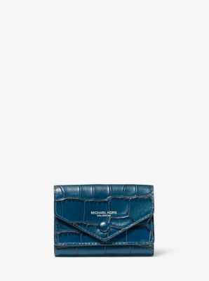 Crocodile-embossed Leather Small Pocket 