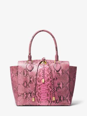michael kors python tote pink