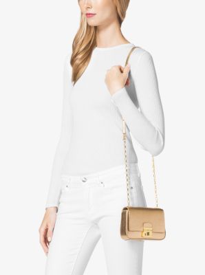 Gia Small Metallic Leather Crossbody in DORADO | Michael Kors