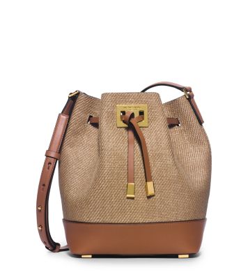 Michael Kors Collection Miranda Leather Crossbody Bucket Bag