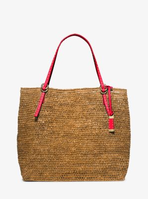 Michael kors santorini hot sale straw bag