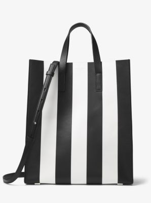 Michael kors black and white striped clearance tote