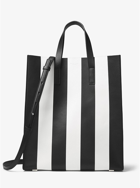 Prescott Awning Striped Leather Tote