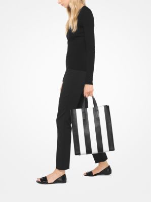 Prescott Awning Striped Leather Tote