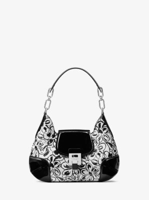 Bancroft Small Painterly Floral Calf Leather Shoulder Bag | Michael Kors