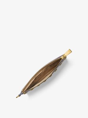 Anchor Embellished Leather Wristlet