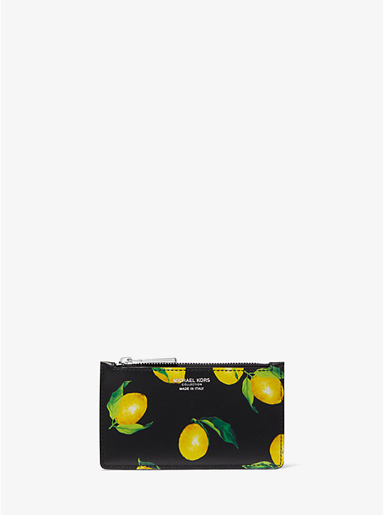 Petit porte-cartes en cuir à motif de citrons image number 0