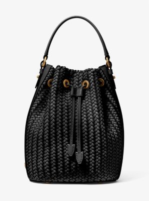 MICHAEL Michael Kors Leather Bucket Bag in Black