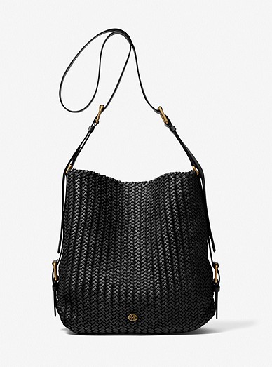 Naomi Extra-large Hand-woven Leather Shoulder Bag | Michael Kors