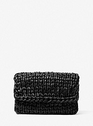 Carly Hand-Knit Leather Envelope Clutch  - BLACK - 31S1OCLC3N