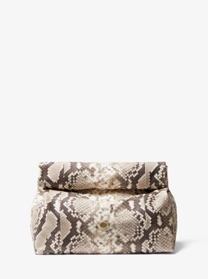 Monogramme Medium Python Embossed Leather Lunch Box Clutch