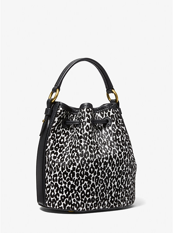 Monogramme Small Leopard Print Calf Hair Bucket Bag image number 2