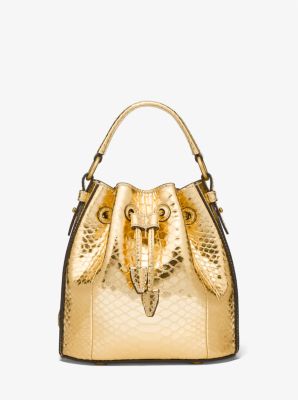 Michael Michael Kors Python Embossed Leather and Suede Tote