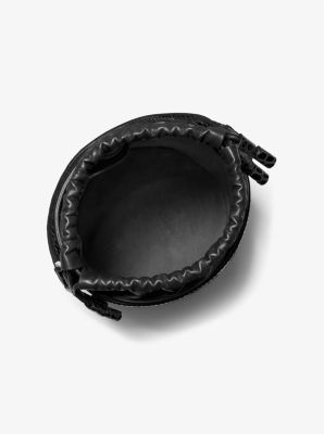 Audrey Medium Crocodile Embossed Leather Bucket Bag in BLACK | Michael Kors