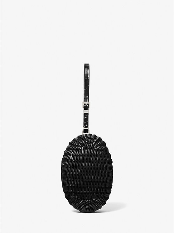 Minaudière Gramercy en rotin et en cuir gaufré à motif crocodile image number 0