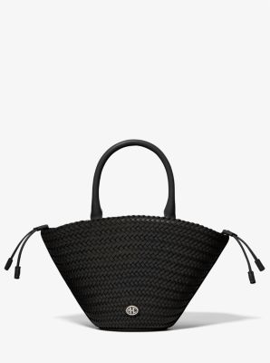 Michael michael kors mott woven leather market clearance tote