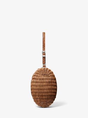 Gramercy Rattan and Crocodile Embossed Leather Minaudie re image number 2