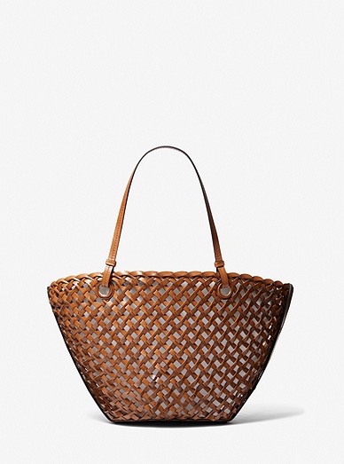 Isabella Medium Hand-woven Leather Tote Bag | Michael Kors