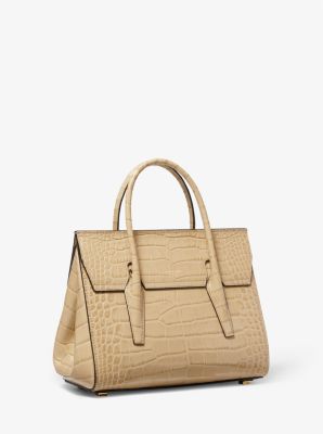 Campbell Mini Crocodile Embossed Leather Satchel