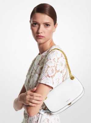 Christie Mini Leather Envelope Bag in OPTIC WHITE | Michael Kors