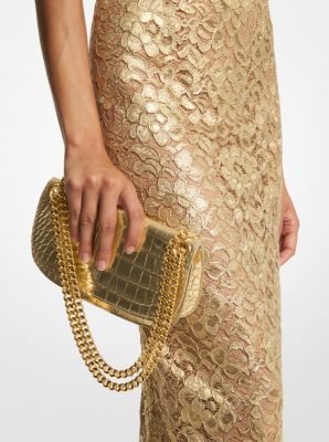 Christie Mini Metallic Crocodile Embossed Leather Envelope Bag image number 3