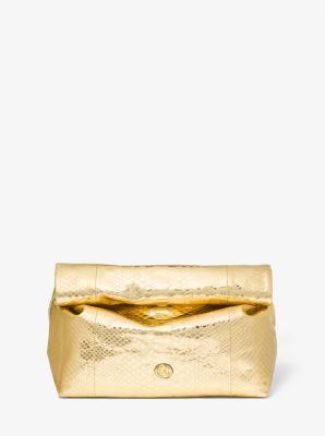 Michael kors gold store clutch