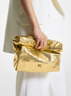 Michael kors best sale python clutch