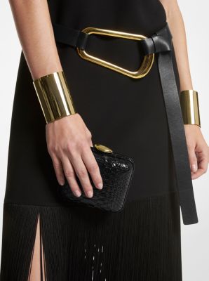 Tina Mini Python Embossed Leather Minaudière | Michael Kors