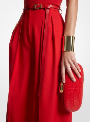 Tina Small Crocodile Embossed Leather Minaudi&egrave;re