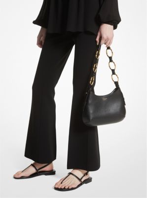 Mini-sac bohème porté épaule Bardot en cuir image number 2