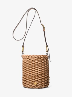 Julie Large Woven Leather Bucket Bag